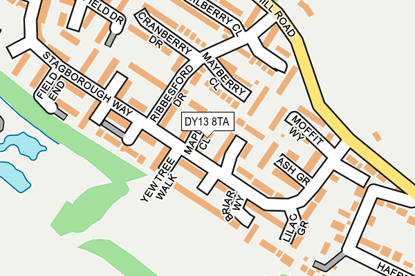 DY13 8TA map - OS OpenMap – Local (Ordnance Survey)
