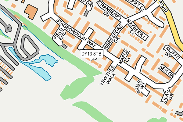 DY13 8TB map - OS OpenMap – Local (Ordnance Survey)