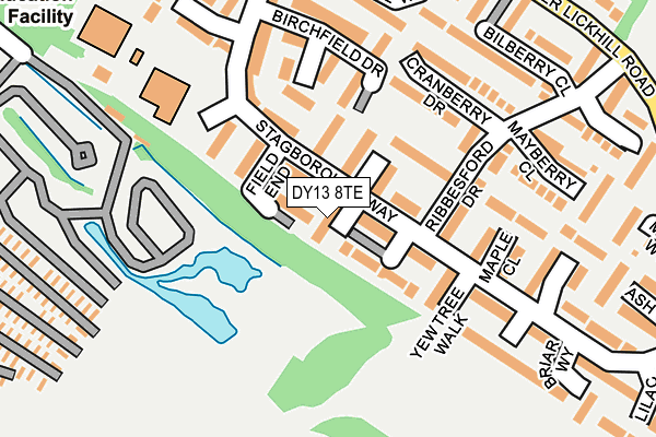 DY13 8TE map - OS OpenMap – Local (Ordnance Survey)
