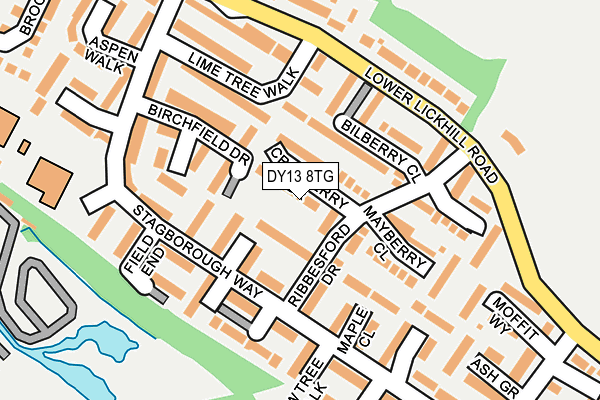 DY13 8TG map - OS OpenMap – Local (Ordnance Survey)