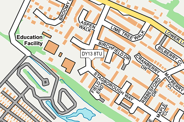 DY13 8TU map - OS OpenMap – Local (Ordnance Survey)