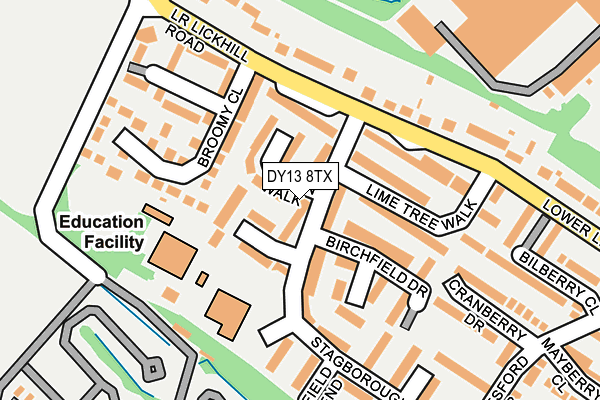 DY13 8TX map - OS OpenMap – Local (Ordnance Survey)