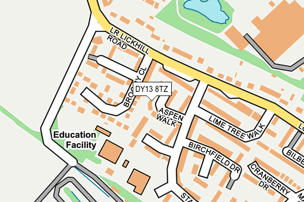 DY13 8TZ map - OS OpenMap – Local (Ordnance Survey)