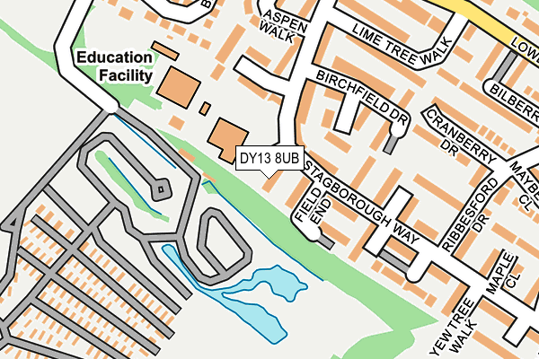 DY13 8UB map - OS OpenMap – Local (Ordnance Survey)