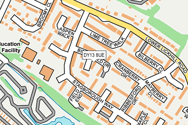 DY13 8UE map - OS OpenMap – Local (Ordnance Survey)
