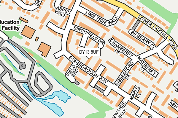 DY13 8UF map - OS OpenMap – Local (Ordnance Survey)