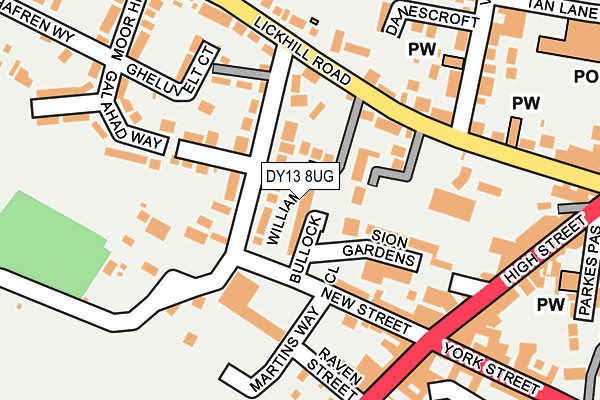 DY13 8UG map - OS OpenMap – Local (Ordnance Survey)