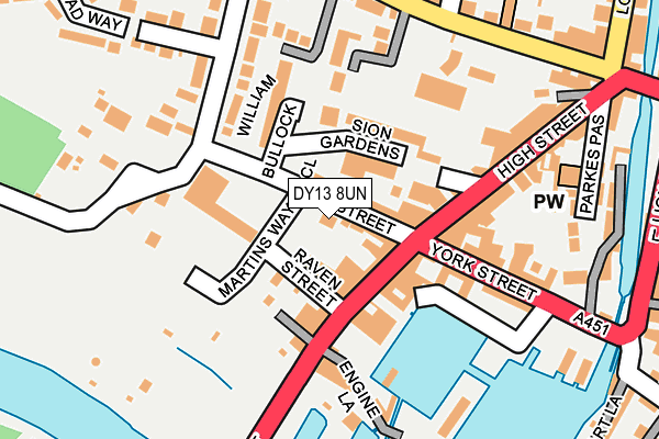 DY13 8UN map - OS OpenMap – Local (Ordnance Survey)