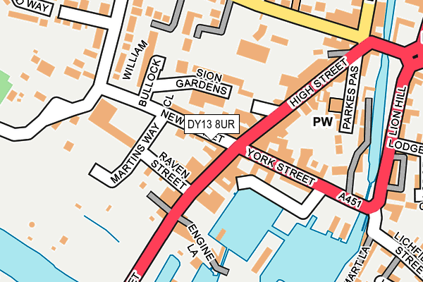 DY13 8UR map - OS OpenMap – Local (Ordnance Survey)