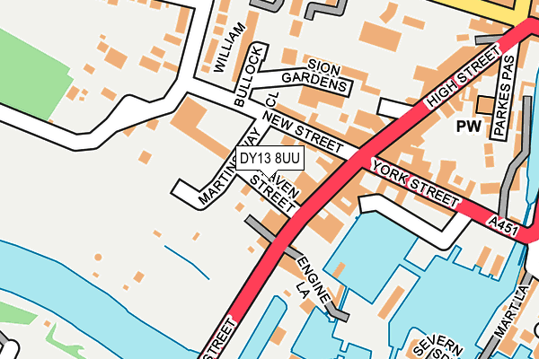 DY13 8UU map - OS OpenMap – Local (Ordnance Survey)