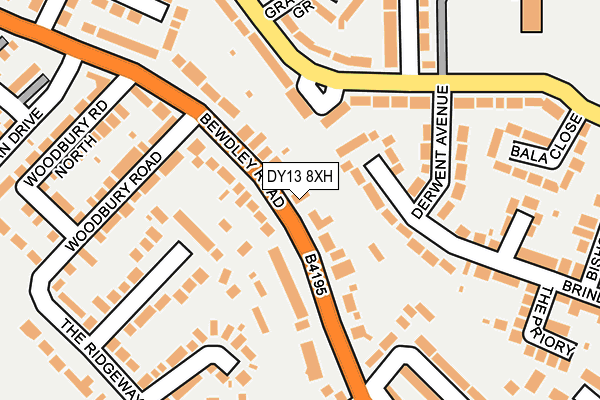 DY13 8XH map - OS OpenMap – Local (Ordnance Survey)