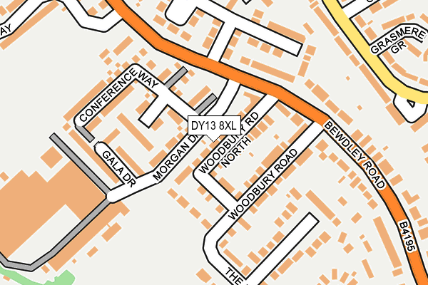 DY13 8XL map - OS OpenMap – Local (Ordnance Survey)