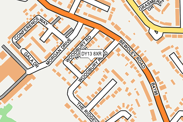 DY13 8XR map - OS OpenMap – Local (Ordnance Survey)