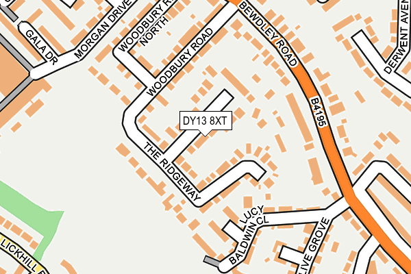 DY13 8XT map - OS OpenMap – Local (Ordnance Survey)