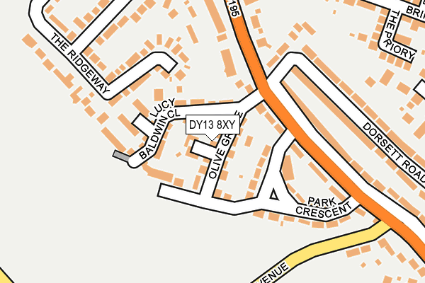 DY13 8XY map - OS OpenMap – Local (Ordnance Survey)