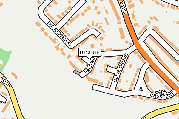 DY13 8YF map - OS OpenMap – Local (Ordnance Survey)