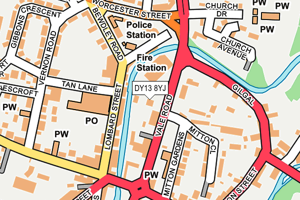 DY13 8YJ map - OS OpenMap – Local (Ordnance Survey)