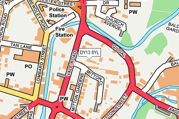DY13 8YL map - OS OpenMap – Local (Ordnance Survey)