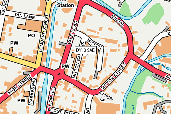 DY13 9AE map - OS OpenMap – Local (Ordnance Survey)