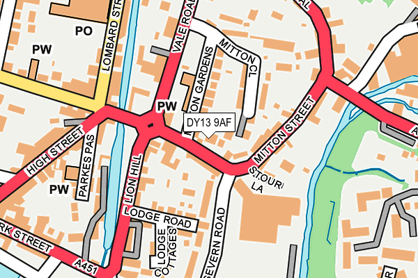 DY13 9AF map - OS OpenMap – Local (Ordnance Survey)