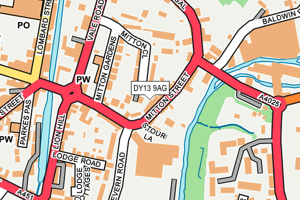 DY13 9AG map - OS OpenMap – Local (Ordnance Survey)