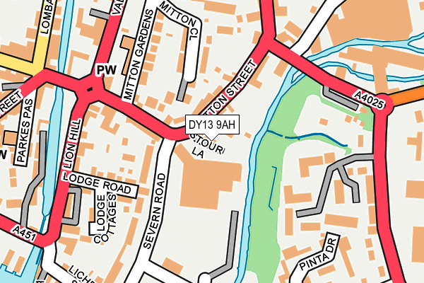 DY13 9AH map - OS OpenMap – Local (Ordnance Survey)