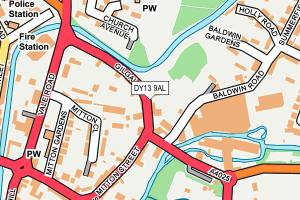 DY13 9AL map - OS OpenMap – Local (Ordnance Survey)