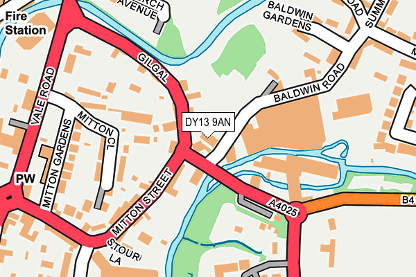 DY13 9AN map - OS OpenMap – Local (Ordnance Survey)