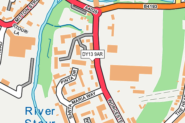 DY13 9AR map - OS OpenMap – Local (Ordnance Survey)