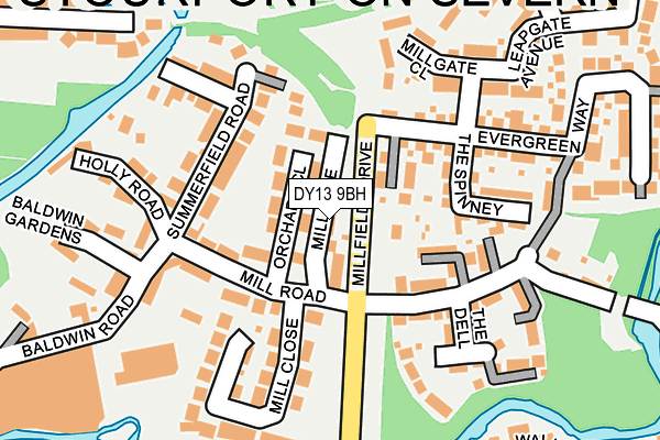 DY13 9BH map - OS OpenMap – Local (Ordnance Survey)