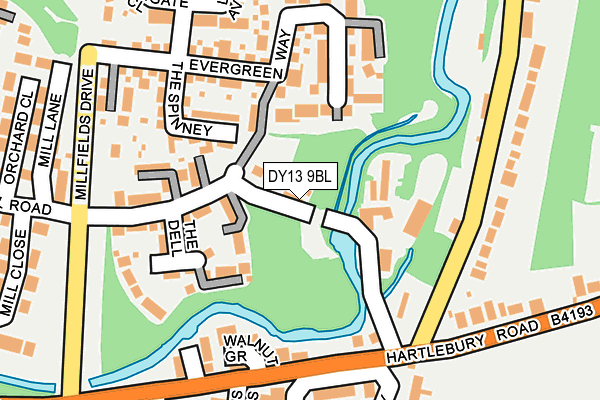 DY13 9BL map - OS OpenMap – Local (Ordnance Survey)