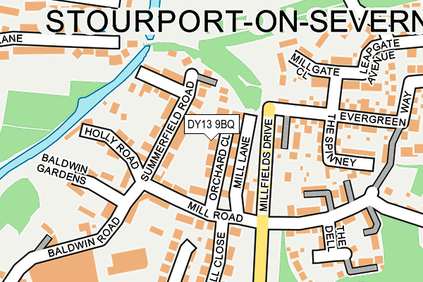 DY13 9BQ map - OS OpenMap – Local (Ordnance Survey)