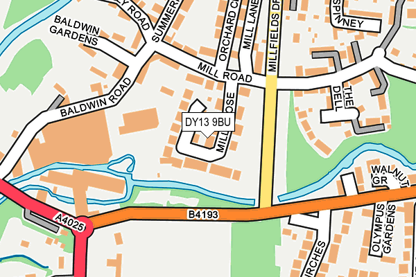 DY13 9BU map - OS OpenMap – Local (Ordnance Survey)