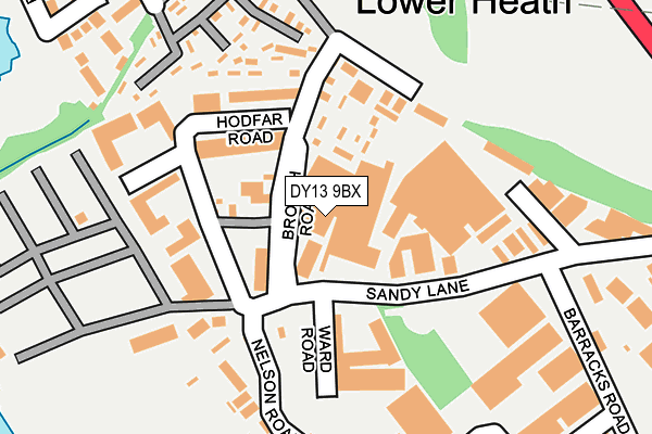 DY13 9BX map - OS OpenMap – Local (Ordnance Survey)