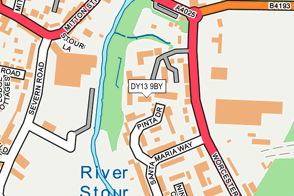 DY13 9BY map - OS OpenMap – Local (Ordnance Survey)