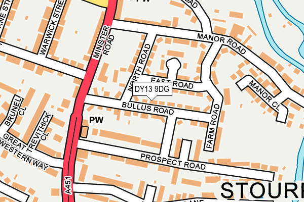 DY13 9DG map - OS OpenMap – Local (Ordnance Survey)