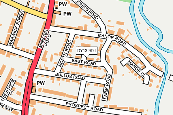 DY13 9DJ map - OS OpenMap – Local (Ordnance Survey)