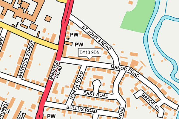 DY13 9DN map - OS OpenMap – Local (Ordnance Survey)