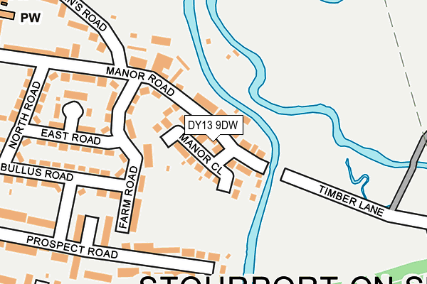 DY13 9DW map - OS OpenMap – Local (Ordnance Survey)