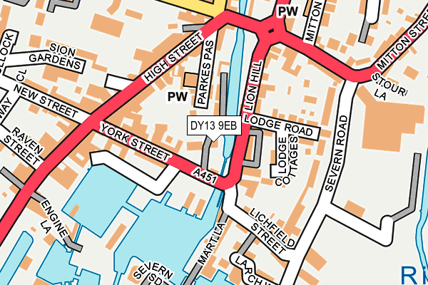 DY13 9EB map - OS OpenMap – Local (Ordnance Survey)