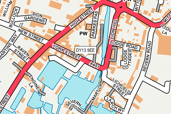 DY13 9EE map - OS OpenMap – Local (Ordnance Survey)