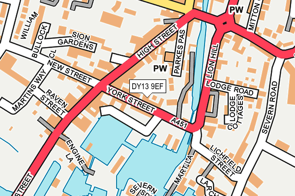 DY13 9EF map - OS OpenMap – Local (Ordnance Survey)