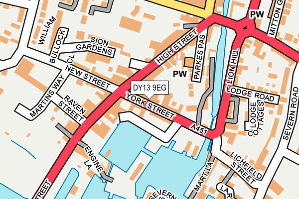 DY13 9EG map - OS OpenMap – Local (Ordnance Survey)