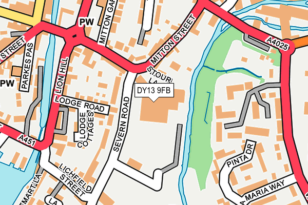 DY13 9FB map - OS OpenMap – Local (Ordnance Survey)