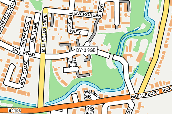 DY13 9GB map - OS OpenMap – Local (Ordnance Survey)