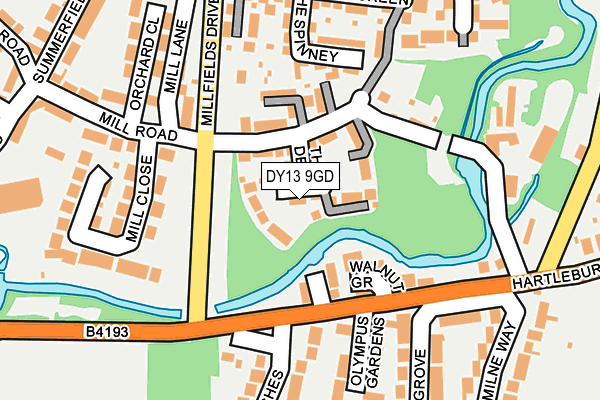 DY13 9GD map - OS OpenMap – Local (Ordnance Survey)