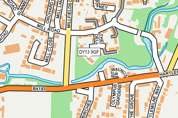 DY13 9GF map - OS OpenMap – Local (Ordnance Survey)