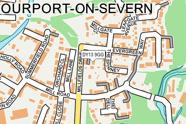 DY13 9GG map - OS OpenMap – Local (Ordnance Survey)