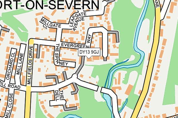DY13 9GJ map - OS OpenMap – Local (Ordnance Survey)