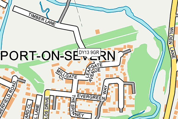 DY13 9GR map - OS OpenMap – Local (Ordnance Survey)